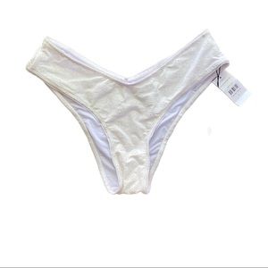 FAITHFULL THE BRAND Toulon Bikini Bottoms white lace nwt large